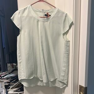 J. Crew Green Blouse with Long Sleeves and Flowing Design